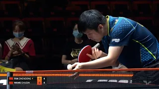Fan Zhendong always performed well against Wang Chuqin  the best match presents high-level skills