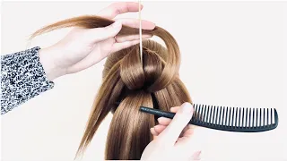 Красивая и Простая Прическа для девочек. BEAUTIFUL BUN HAIRSTYLE FOR GIRLS