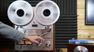 Akai GX-635D open reel (reel to reel) 4 track tape recorder demonstration