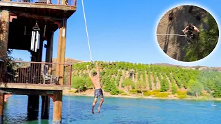 Insane HomeMade Rope Swing! (GONE WRONG)