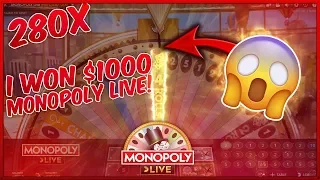 $1000 MONOPOLY LIVE WIN! | [280x] MONOPOLY LIVE