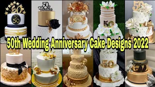 Luxury 50th Anniversary Cake Designs 2022/Golden Jubilee Cake Design/Wedding Anniversary Cake Design