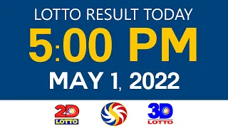 Lotto Results Today May 1 2022 5pm Ez2 Swertres 2D 3D 6/49 6/58 PCSO