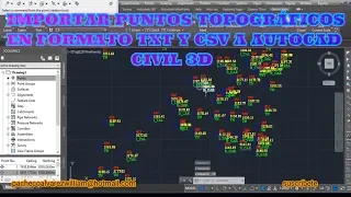IMPORTACIÓN DE PUNTOS EN TXT Y CSV  AL AUTOCAD CIVIL 3D