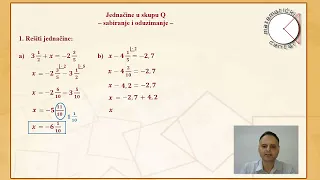 Jednačine u skupu Q sabiranje i oduzimanje 6. razred