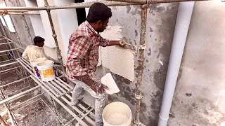 My one day wall texture outside work on apartment | Om painting works