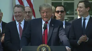 Trump celebrates new trade deal, called USMCA