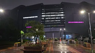 A Night Walk in the Heavy Rain around Yeorumul stadium in Incheon, Korea / 한국 인천 열우물경기장 주변 폭우 속 밤 산책