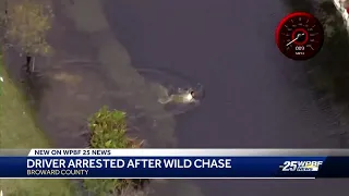 Watch suspect jump into neighborhood canal during multi-county chase to avoid deputies