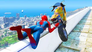GTA 5 Spiderman Epic Jumps & Motorcycle Fails