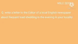 write a letter to editor about frequent load shedding in your locality