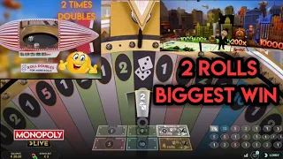 Monopoly Biggest win 40x 2 Rolls 2 Doubles