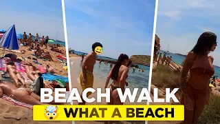 4K ☀️ WHAT A BEACH❗Cala Comte, IBIZA 🇪🇸 Beach Walk 🏖️ 4K Ultra HD 60 FPS | BEACH WALKING TOUR