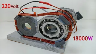 Free Energy Generator 18KW 100% Self Running With AC Motor Using Wheel magnetic gear electricity