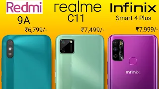 Redmi 9A Vs Realme C11 Vs Infinix Smart 4 Plus - Full Comparison - Best Smartphone for online class?