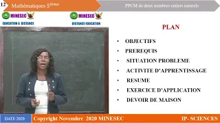 IP-SC MATHEMATIQUES 5ème Leçon 8 PPCM de deux nombres entiers naturels