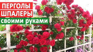 ПЕРГОЛЫ и ШПАЛЕРЫ для РОЗ из дерева в нашем саду! СВОИМИ РУКАМИ. Схемы и размеры!