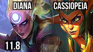DIANA vs CASSIOPEIA (MID) | Rank 1 Diana, 2.2M mastery, 13/2/12, 600+ games | JP Challenger | v11.8