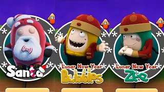 Oddbods Turbo Ru‪n Lunar New Year:Zee,Bubbles vs Santa - GamePlay