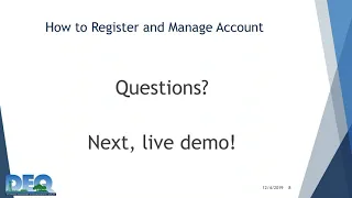 Emissions Inventory Webinar: SLEIS User Registration, Account Management & Report Preparation