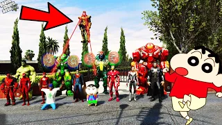 GTA 5 : SHINCHAN & Avengers Army Saved From Thanos in GTA 5 ! | Techerz