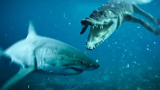 This Crocodile Has to Live With Sharks!