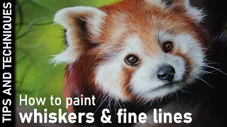 How to paint whiskers and fine lines in acrylics | Tips for using a liner brush