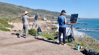 PLEIN AIR oil painting LEO CARRILLO STATE BEACH coastal california