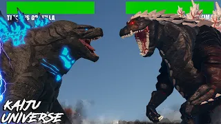 GODZILLA ULTIMA vs TITANUS GODZILLA (2021) Fight with healthbars