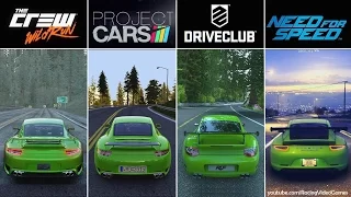 DriveClub vs. Need For Speed vs. The Crew vs. Project CARS | Graphics, Rain & Weather Comparison PS4