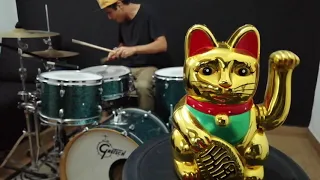 1 HOUR DRUM GROOVE STRAIGHT, AND LUCKY CAT ( GHOST NOTES DRUMBEAT 80 BPM )