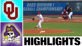 Oklahoma vs East Carolina Highlights | NCAA Baseball Regionals | 2023 College Baseball