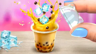 Homemade Miniature Boba Tea with Tapioca Pearl | Sweet Bubble Tea Recipe For Summer