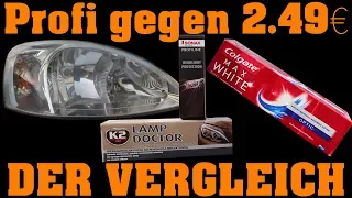 Scheinwerfer POLIEREN - Zahnpasta gegen K2 Lamp Doctor & SONAX PROFILINE Headlight Protection 🤑🤑🤑