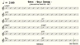 Spain Solo Change Backing Track For Bass (Accelerating Tempo 200-300)