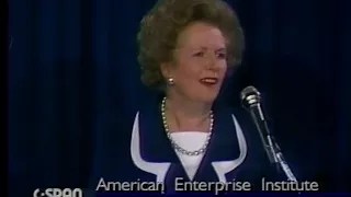 Margaret Thatcher warns America against the danger of allowing the United States of Europe to rise