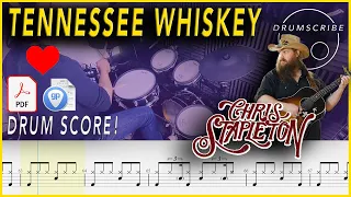 Tennessee Whiskey - Chris Stapleton | DRUM SCORE Sheet Music Play-Along | DRUMSCRIBE
