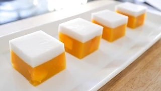 Mango Coconut Jelly (Agar Agar) Recipe วุ้นมะม่วง - Hot Thai Kitchen