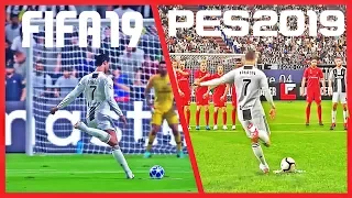 FIFA 19 VS PES 2019●FREEKICKS COMPARISON