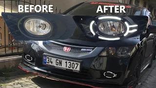 How it's Made Honda Civic FD6 Fog Cover Led Installation