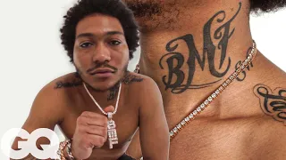 'BMF' Star Lil Meech Shows Off His Tattoos | GQ