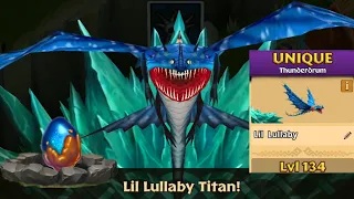 Lil Lullaby Max Level 134 Titan Mode - Unique Thunderdrum - Dragons:Rise of Berk