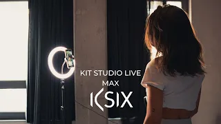 Aro de luz led Kit Studio Live Max con trípode para smartphone altura 1,60m