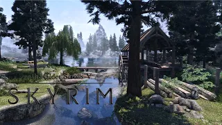 Skyrim Ambient Walk (no music) | 4K 60fps Ultra Modded Graphics