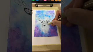 Deer drawing watercolor #shorts