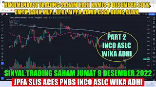 PART 2 Sinyal Jumat 9 Desember 2022 Rekomendasi saham scalping trading INCO ASLC WIKA ADHI Analisa