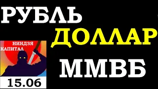 15.06.Курс ДОЛЛАРА на сегодня.НЕФТЬ.ЗОЛОТО.VIX.SP500.АКЦИИ ММВБ:Сбер,Газпром,ГМК,ВТБ.Трейдинг