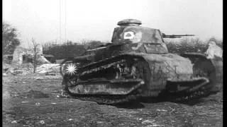 French Renault FT tank being demonstrated in France during World War I HD Stock Footage