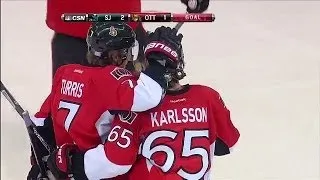 Erik Karlsson blasts goal from blue line