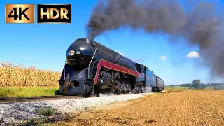 [4K HDR] N&W Steam in Amish Farmland - 611 & 475 - 60 fps